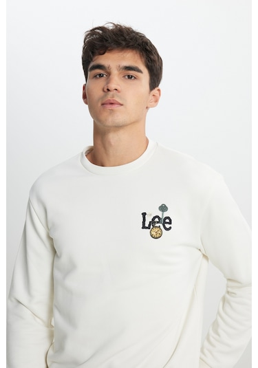 Lee Regular Fit Normal Kesim Bisiklet Yaka Ekru Sweatshirt L242503104 Ekru