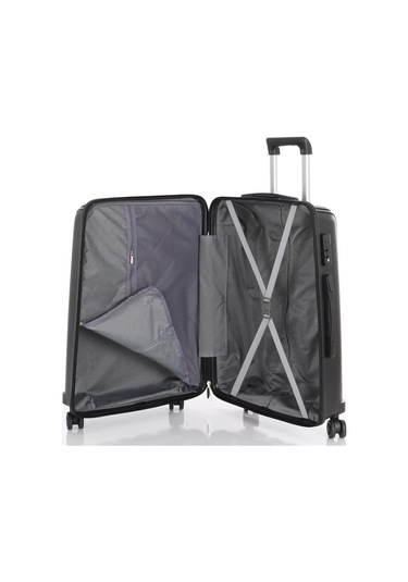 Mçs Bavul Orta Ve Kabin 2li Set Kırılmaz Silikon Valiz V305 Siyah