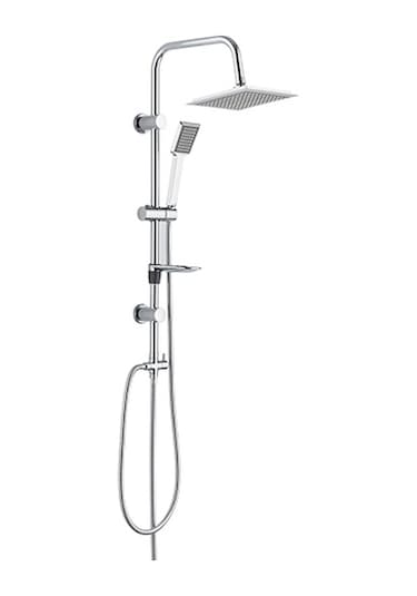 Tema 53240 Rain Quadro Tepe Duş Takımı Seti Krom