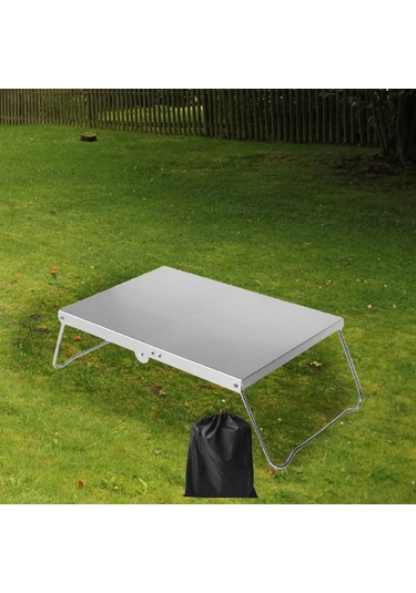 Suntek Mini Kamp Masası Katlanır Tour Yard Barbekü Için Gümüş