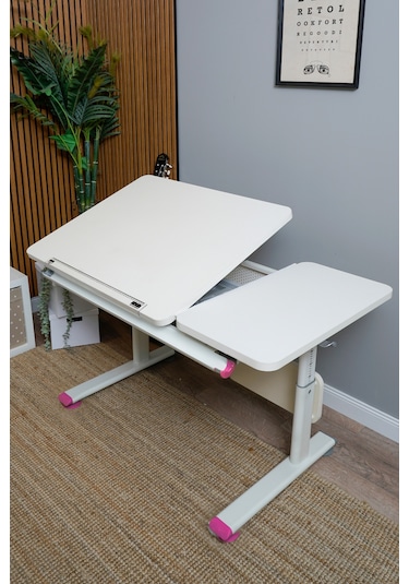 Vega Simple Ayarlanabilir Ekru Çalışma Masası, Oyuncu Ve Bilgisayar Masası, Modern Ahşap Ofis Masası Fuşya Vega Simple Ayarlanabilir Ekru Çalışma Masası, Oyuncu Ve Bilgisayar Masası, Modern Ahşap Ofis Masası Fuşya