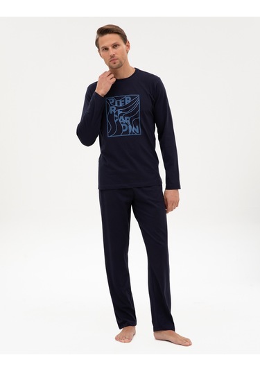 Pierre Cardin Erkek Lacivert Pijama Takım 50322653-200 Lacivert