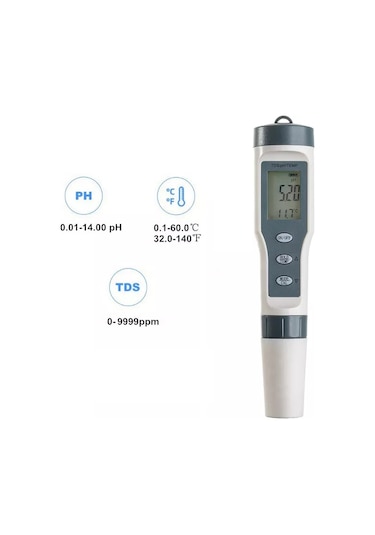 TDS 3 in 1 Ph Sıcaklık Tds Ölçer LED’li Sıcaklık Göstergeli Su Te