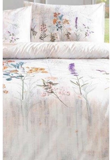 Özdilek Nev Floraison Nevresim Takımı Çift Kişilik Somon - Lastiksiz Somon