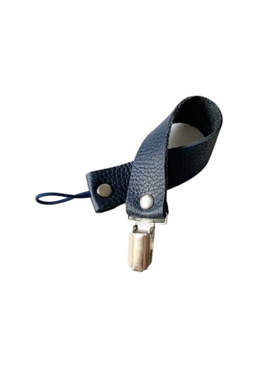Jusso Deri Korumalı Metal Klipsli Emzik Askısı Lacivert