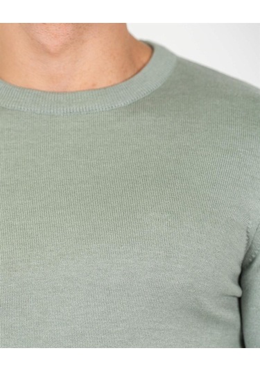 Granit Erkek Bisiklet Yaka Triko Slim Fit Pamuklu Kazak Ncs Jeans 3002-Granit