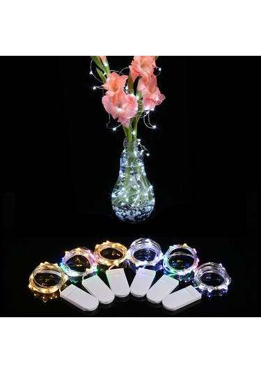 Geeksen 1 Metre Taşınabilir 10 Led'li Bakır Tel Işık Zinciri - Çok Renkli, Ip65 Su Geçirmez Pil Dahil Değil Çok Renkli