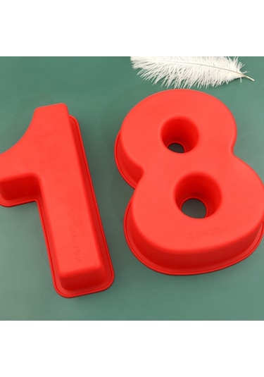 Dijital Silikon Kek Pişirme Kalıp Diy Yapımı Kurabiye Kalıp, Size:number 4 Mavi