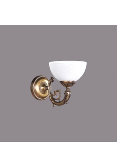 Mylights Döküm Rusrik Antik Otantik Aplik Opla Beyaz Camlı Ap Beyaz