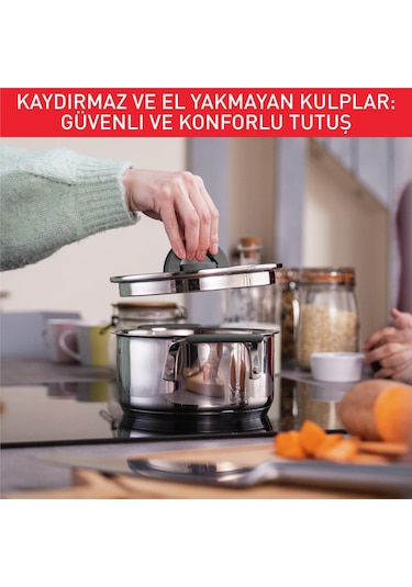 Tefal Optispace 8 Parça Çelik Tencere Seti 587635