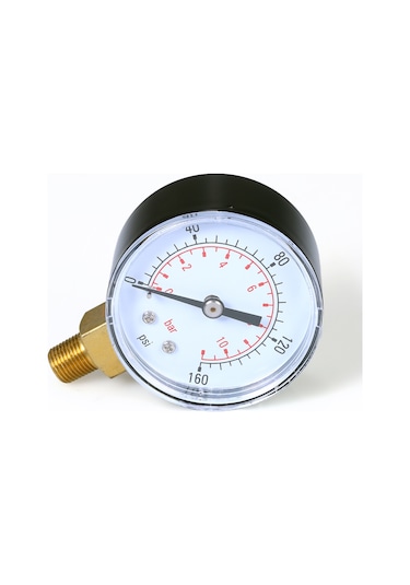 Suofeng Havuz, Akvaryum Ve Gaz Basınç Ölçer - Çift Skala 0 160psi/0 11bar - 1/8" Npt Alt Montaj