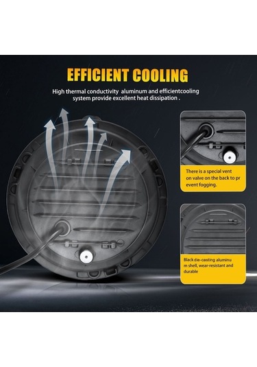 Maoyaya 7 Araba Motosiklet Drl İle Dönüş Led Far Siyah 1 Adet, Araba Ve Motosiklet İçin Siyah