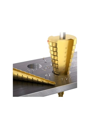 3 Parça Kademeli Matkap Ucu Paslanmaz Uç Alüminyum Sac Demir Delme Seti