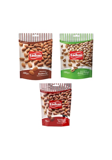Tadım Badem + Antep Fıstığı + Yer Fıstığı 3 x 180 G