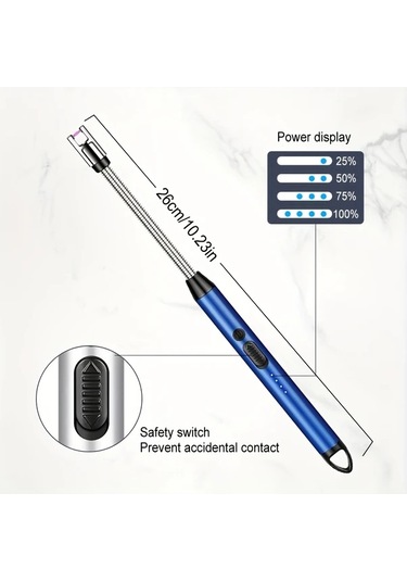 Elmpaly Usb Şarj Edilebilir Ark Çakmak Kırmızı Altın Renk Mum Barbekü Kamp İçin Kompakt Mutfak Aleti 170mah Uzun Ömürlü Pil Hızlı Ateşleme Altın