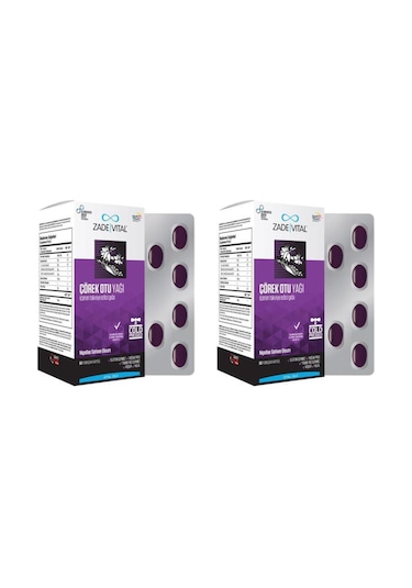 Zade Vital Çörek Otu Yağı 900Mg 60 Kapsül 2 Adet