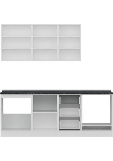 Minar 215 Cm Mutfak Dolabı Beyaz Dore 215-d3