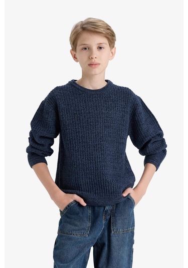 Defacto Erkek Çocuk Bisiklet Yaka Triko Kazak C9468a825aunv64 Lacivert