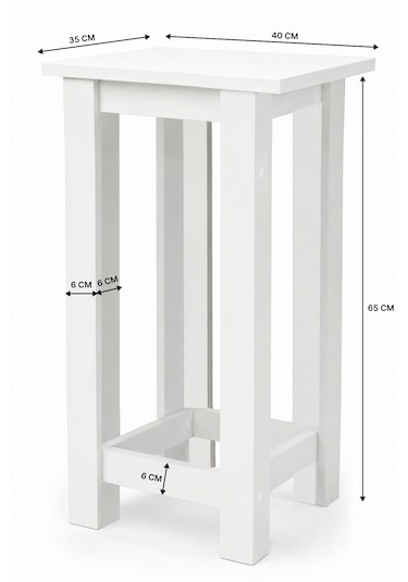 Gora Tabure - 40cm - Bar Sandalyesi - Bar Taburesi Beyaz