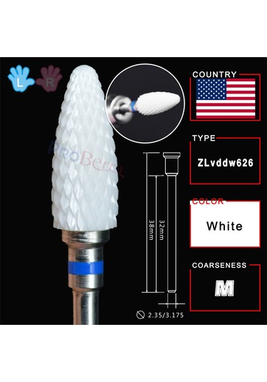 Rolinstar Beyaz Seramik Solak Kişi Alev Bit Belirlenmiş Freze Kesiciler Çıkarma Jel Cila Vernik Tırnak Matkap Ucu Koyu Gri