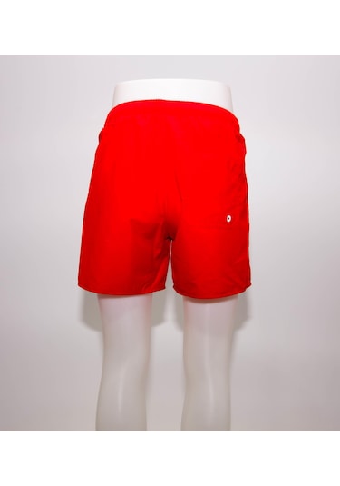 Erkek Deniz Şortu  Kısa Boardshort Fileli Kırmızı Meridyendukkan Trıbord