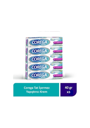 Corega Tat İçermez Yapıştırıcı Krem 5 x 40 G