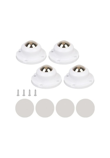 Beyaz 4 Adet Paslanmaz Çelik Mini Döner Tekerlekler Masa Sandalye Tekerleri 360 Dönme Kasnak Kendinden Yapışkanlı Teker Evrensel Tekerlek Beyaz