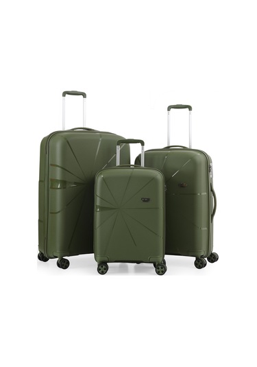 Ççs 5264 Polipropilen 3 Lü Valiz Seti Set / Haki Haki