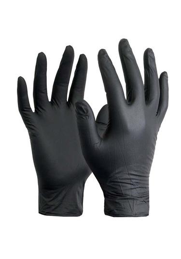 Beybi Nitril Pudrasız Muayene Eldiveni Large Siyah 100'lü
