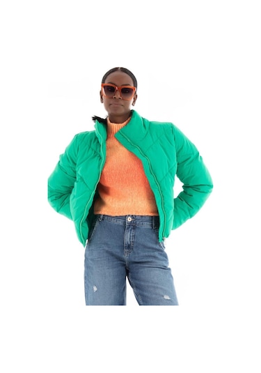 Only Kadın Parlak Yeşil Onlmaggi Puffer Şişme Mont - 15304020 Renkli