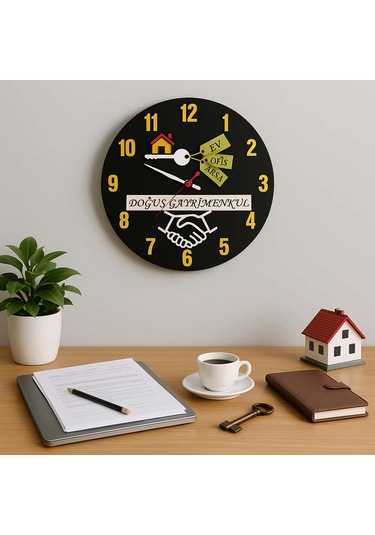 Emlakçı Yeni Tasarım Modern Duvar Saati Şık Ve Kalite Bir Arada No:1007 Yeşil