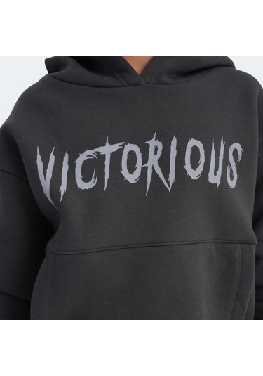 Slazenger LEXUS Çocuk Kapüşonlu Cepli Koyu Gri Sweatshirt