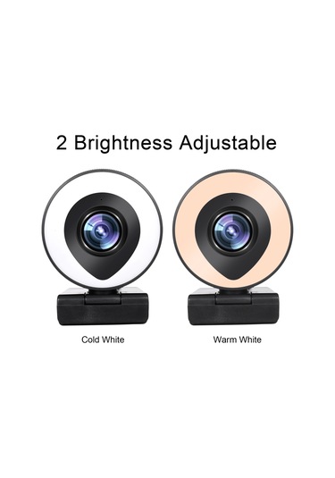 Geeksen Siyah Usb 2.0 Web Kamerası 1080p 30fps Dijital Mikrofonlu Işıldırcı Ve Tripodlu Güzellik Modu