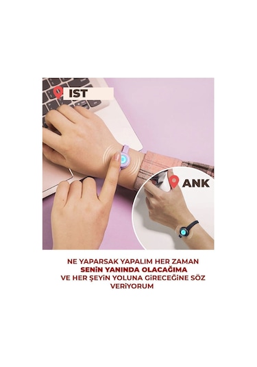Totwoo Akıllı Dokunmatik Sevgili Mesafe Bilekliği