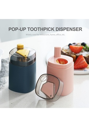 Ulzyvf Pratik 100'lük Hijyenik Kürdan Dispanseri - Pembe Kürdan Saklama Kutusu Pembe