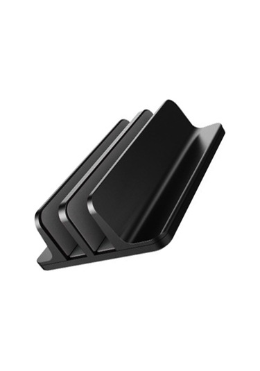 Wezone Alüminyum Çift Konumlu Dikey Laptop Tutucu - Ayarı Değiştirilebilir Genişlikli Masaüstü Organizatör Siyah