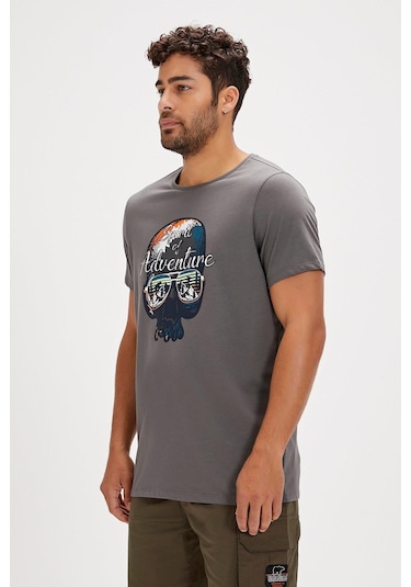 Bad Bear Bean Erkek Tişört-5595 Asphalt Antrasit