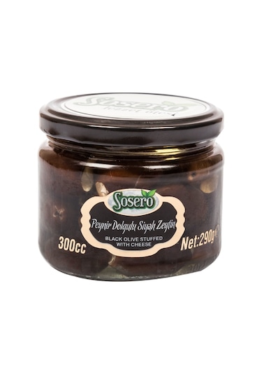 Sosero Peynir Dolgulu Siyah Zeytin Cam 300 G