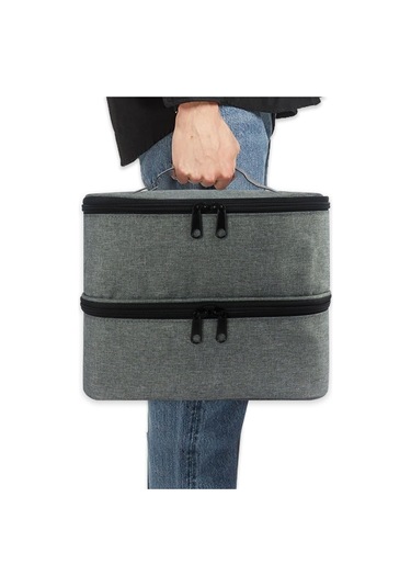 Sones Oje Saklama Çantası Taşınabilir Esansiyel Yağ Ruj Düzenleyici Gri