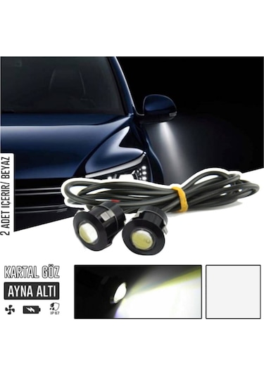 Kartal Göz Led Ayna Altı Led Eagle Eye Civatalı Beyaz Renk 18mm
