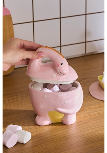 Karaca Dino Kapaklı Saklama Kabı Pembe Pembe