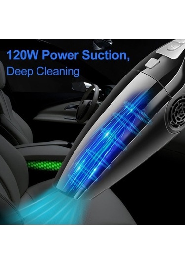 Novahub Güçlü 120w Çift Kullanımlı Yedinci Nesil Araba Süpürgesi Siyah Siyah