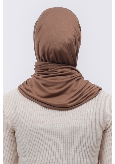 Altobeh Tesettür Kadın Düz Renk Penye Şal Hijab - Koyu Çikolata