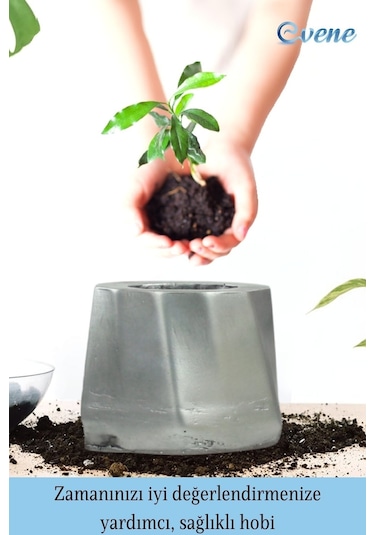 Saksı Çiçek Kaktüs Saksısı Lüx 15 Cm Kalın Çizgili Desen Saksı Çiçeklik - Gümüş Eskitme