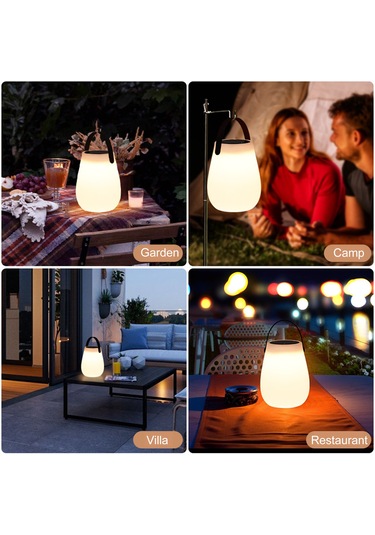 Güneş Enerjili Kamp Feneri Açık Hava Su Geçirmez Peyzaj Beyaz