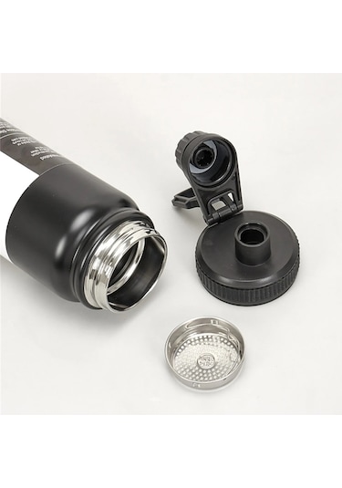 304 Paslanmaz Çelik Yalıtımlı Su Bardağı El Büyük Kapasiteli Açık Hava Sporları Su Isıtıcısı Vakumlu Su Şişesi, Kapasite: 1000ml Gümüş Gri