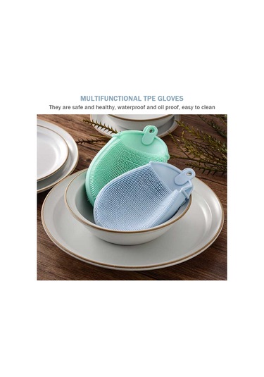 Monyee Tpe Eldiven Fırça: Mutfak Temizliği, Yemek Takımı, Meyve Sebze, Evcil Hayvan Bakımı - Turuncu