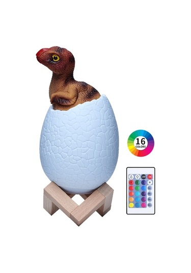 Moly Oviraptor Şekilli 16 Renkli Led 3d Gece Lambası, Uzaktan Kumandalı Akıllı Ev Dekorasyon Aydınlatması, Usb Şarjlı Pvc Materyal Diğer