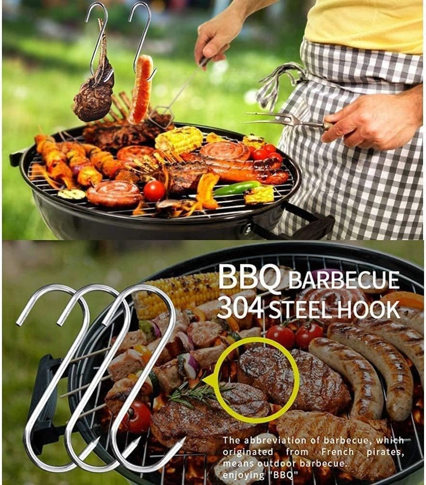 Skycity 304 Paslanmaz Çelik Et Asma Kancaları - 20 Adet, Dayanıklı, Sağlıklı Malzeme, Gips Duvar Uyumlu, Kolay Takım