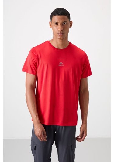 Tommy Life Kırmızı Polyester Jakarlı İnce Esnek Standart Fit Erkek T-shirt - 88397ızı 001